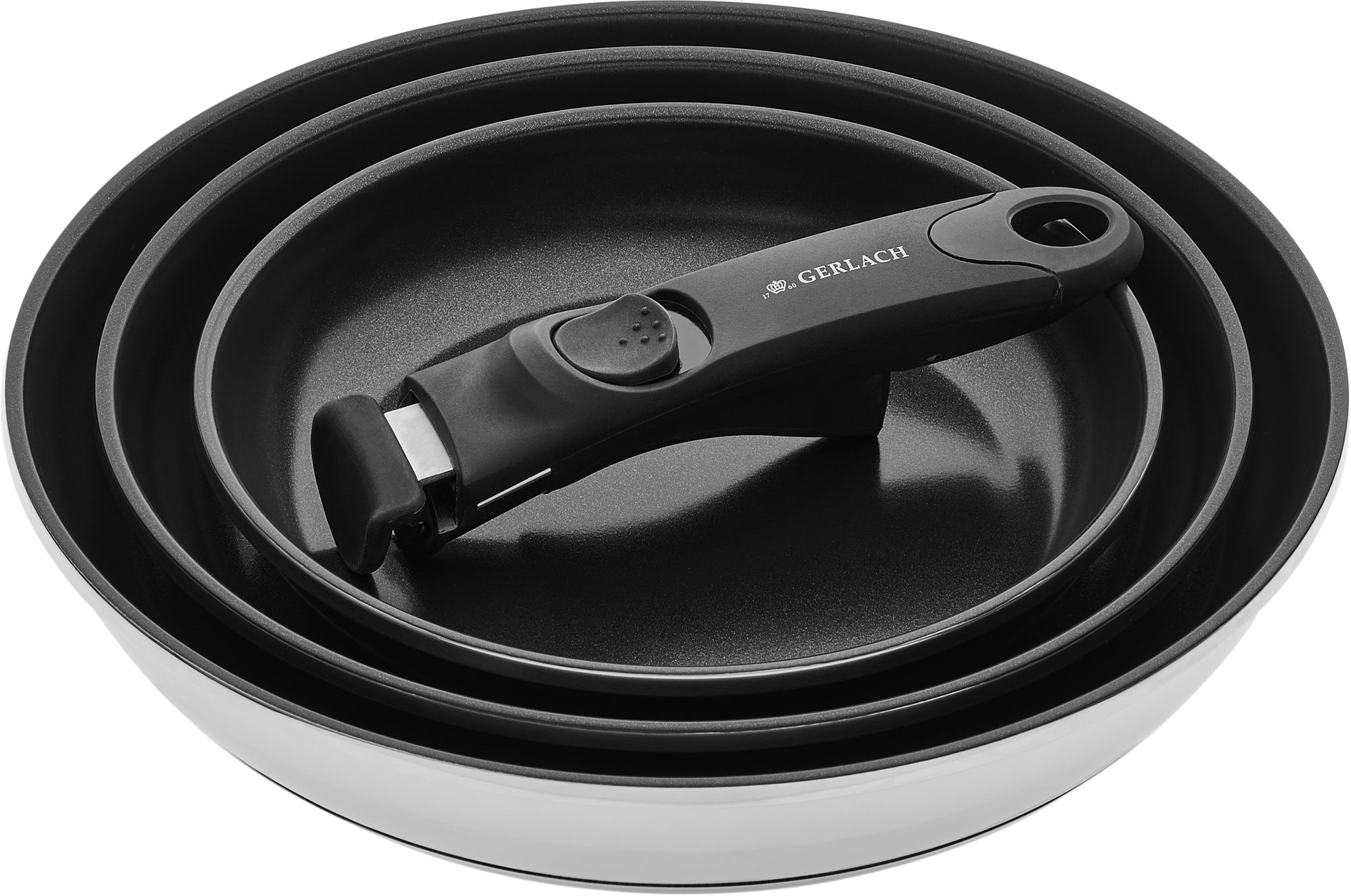 Gerlach 4er Set 20/24/28 cm ILAG XERA DUR 2 + Abnehmbarer Griff 1...