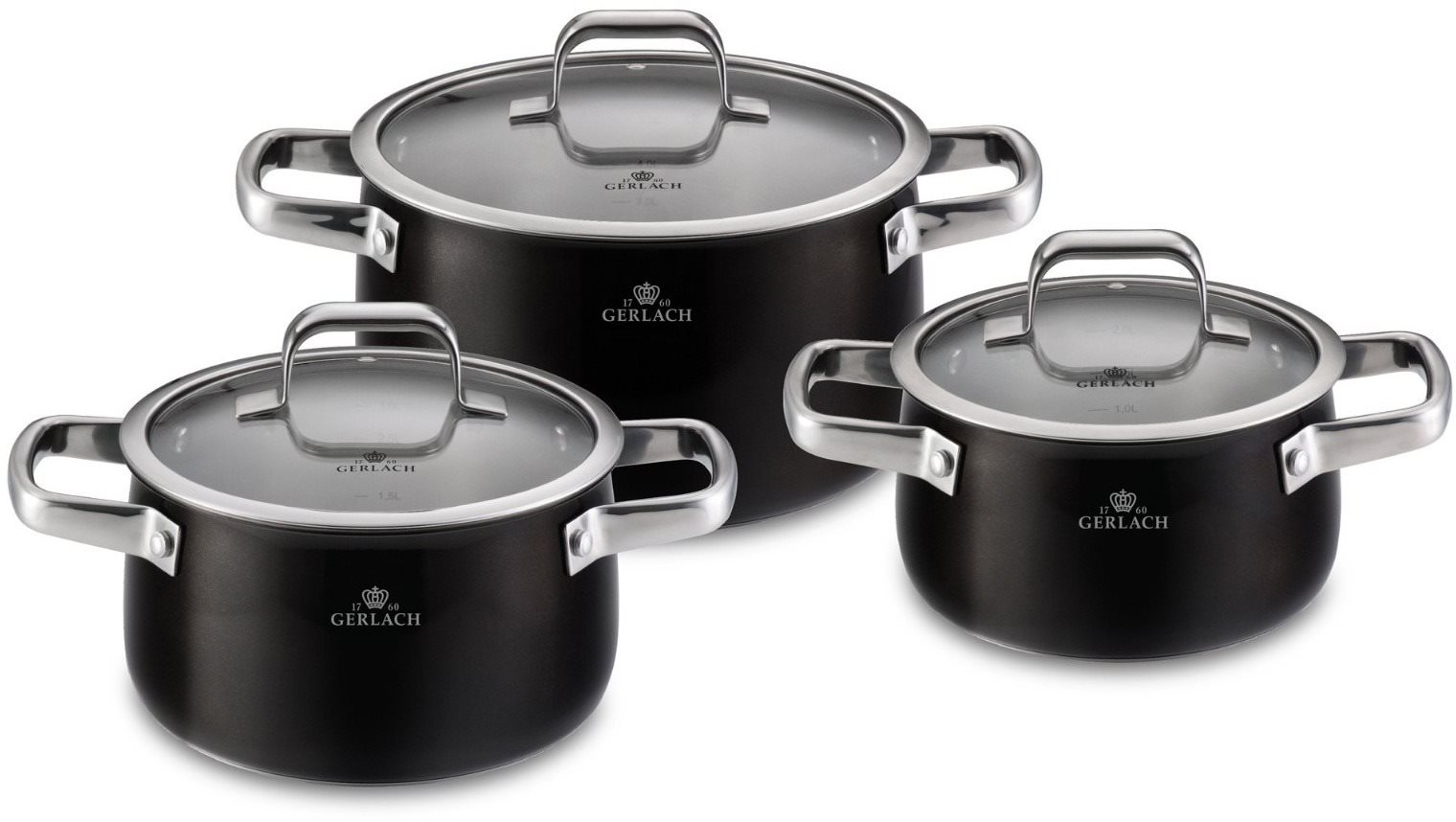 Gerlach PRIME BLACK 6 db-os edénykészlet Edénykészlet