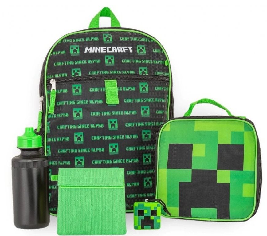 Minecraft - Mobs - Rucksack, Snack-Box, Trinkflasche, Anhänger...