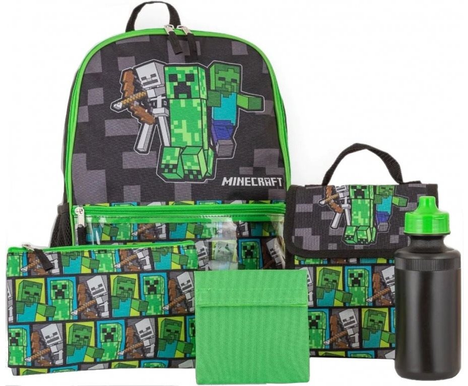 Minecraft - Mobs - Batoh, svačinový box, láhev na pití, penál,...