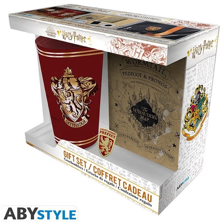 Harry Potter - pohár, jegyzetfüzet és kitűző Ajándék szett