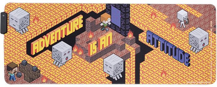 Minecraft - gamer alátét asztalra, világító Egérpad