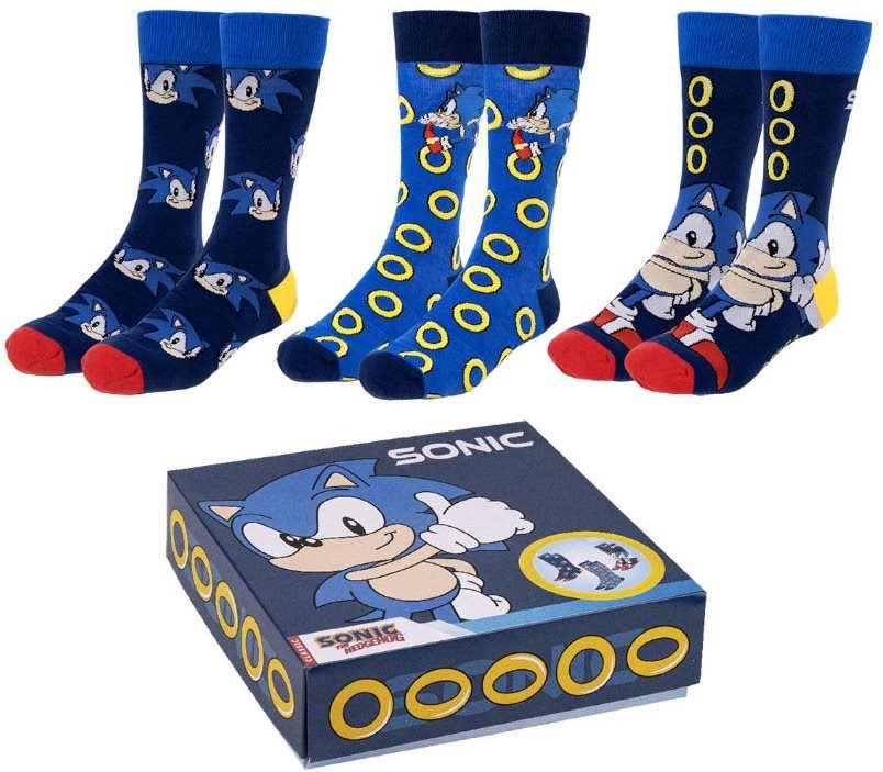 Sonic - 3 pár zokni, 35-41 Zokni