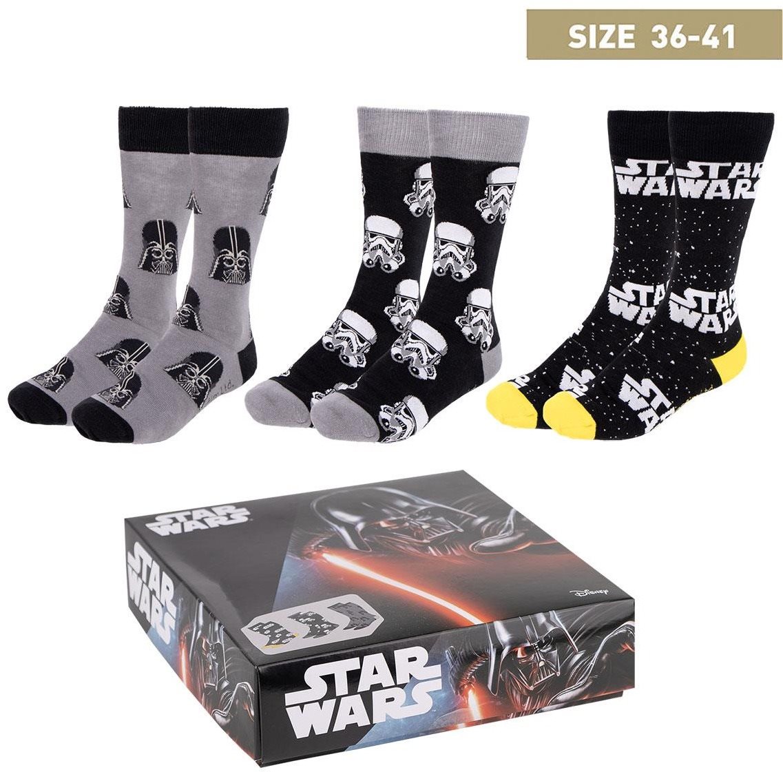 Star Wars – 3 páry ponožiek 35 – 41 Ponožky