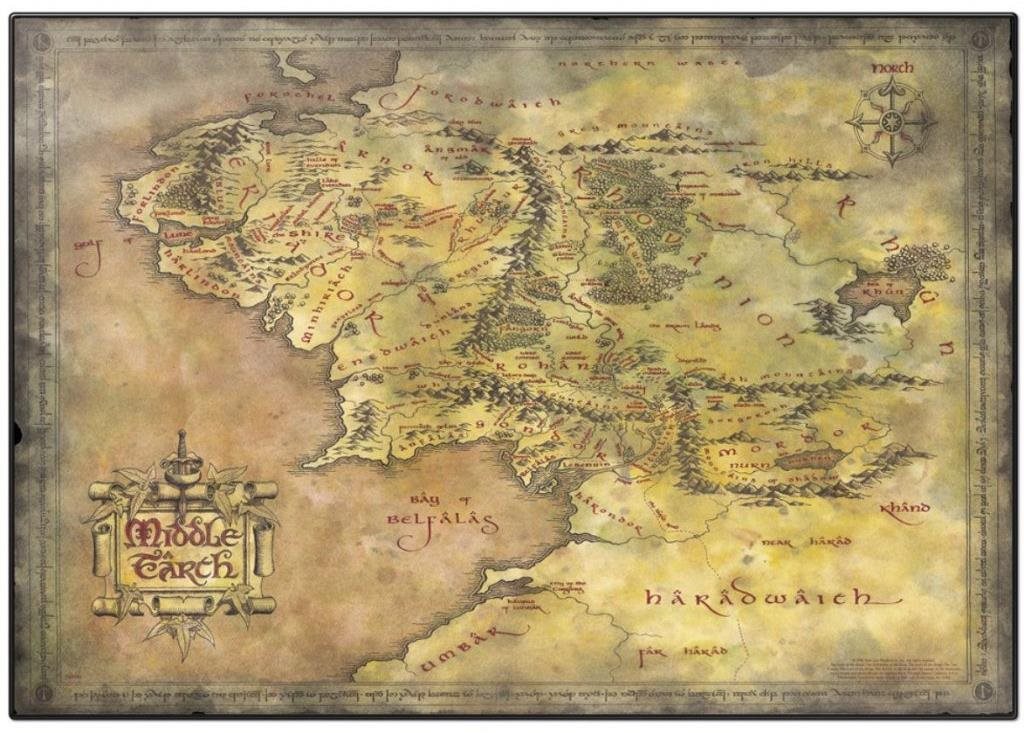 The Lord of the rings: Mapa Stredozeme – podložka na stôl Podložka...