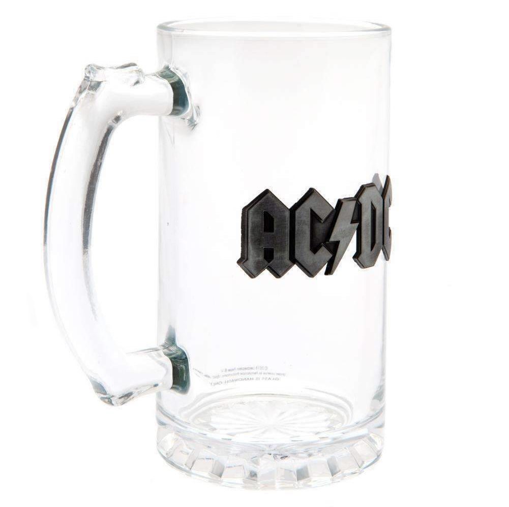 AC/DC – kovové logo – sklenený korbel Pohár