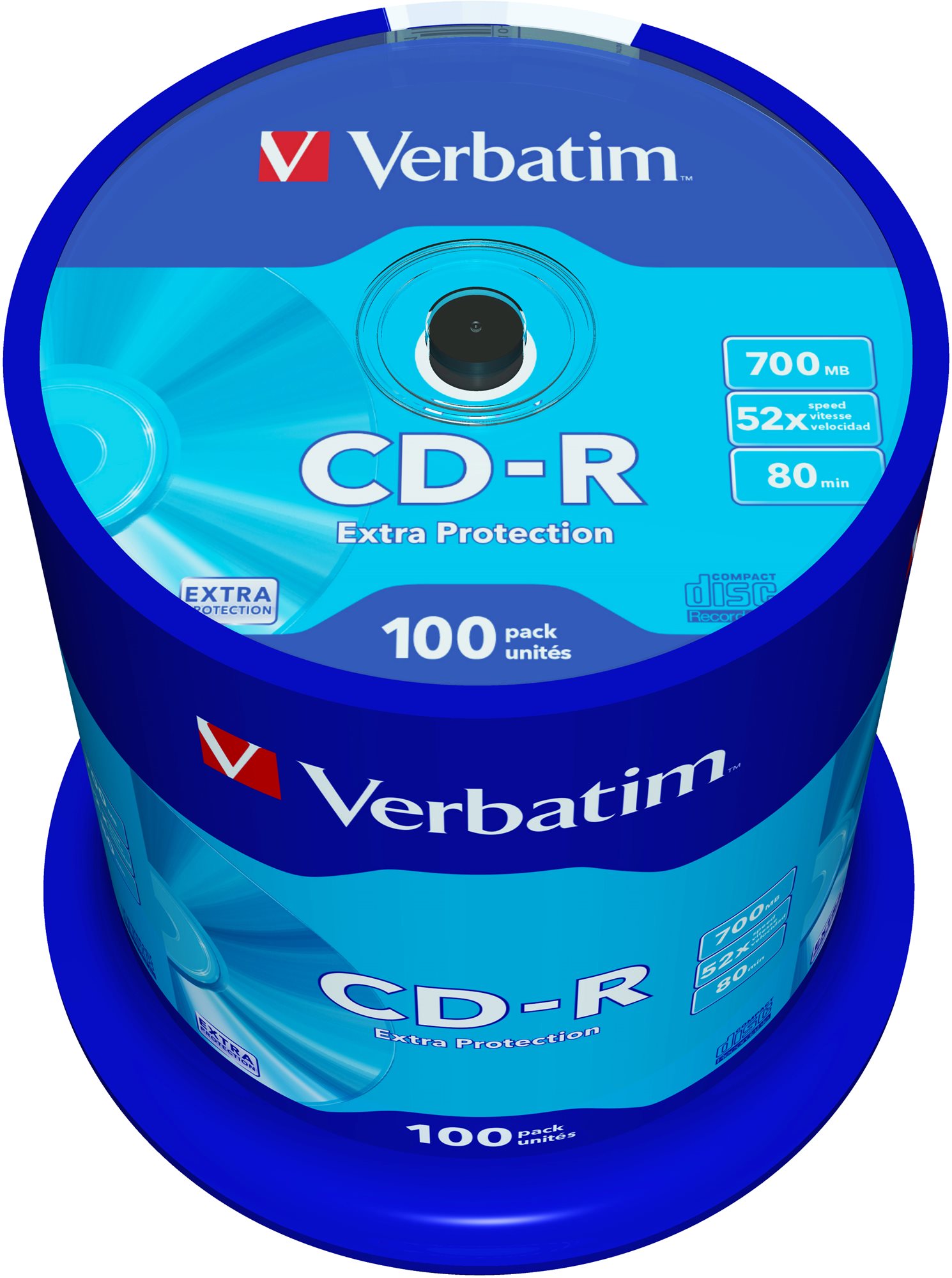 VERBATIM CD-R 700MB, 52x, spindle 100 pcs Média