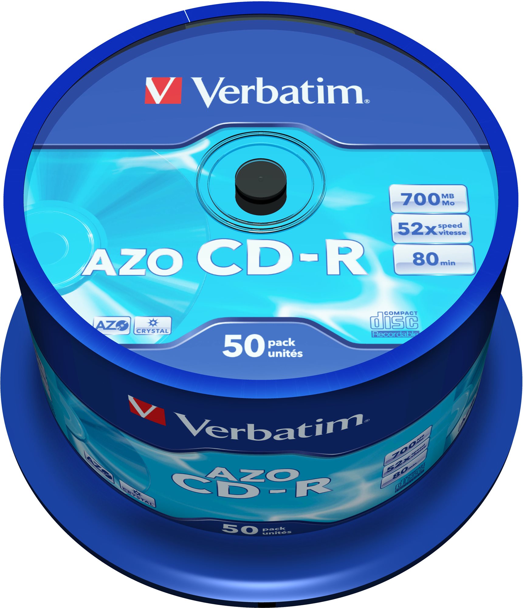 VERBATIM CD-R AZO 700MB, 52x, spindle 50 pcs Média
