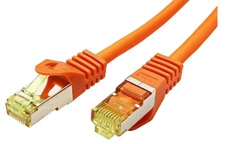OEM S/FTP patch cable Cat 7, with RJ45 connectors, LSOH, 1m, orange...