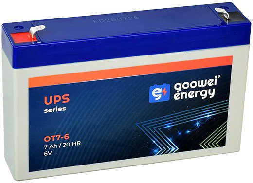 GOOWEI ENERGY Karbantartásmentes ólomakkumulátor OT7-6, 6V, 7Ah...