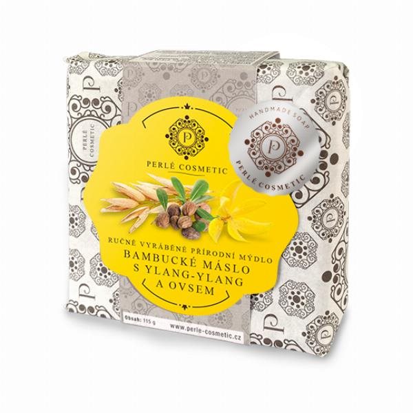 Perlé Cosmetic Bambucké maslo s ylang-ylang a ovsom – mydlo Tuhé...