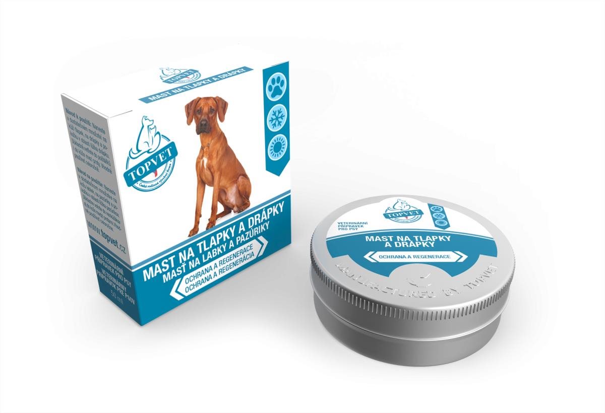 Topvet Masť na labky a pazúriky pre psov 50 ml Balzam na labky