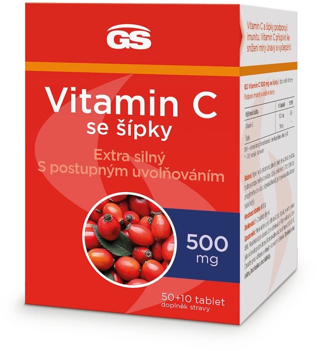 GS Vitamin C500 se šípky, 50+10 tablet  Vitamín C