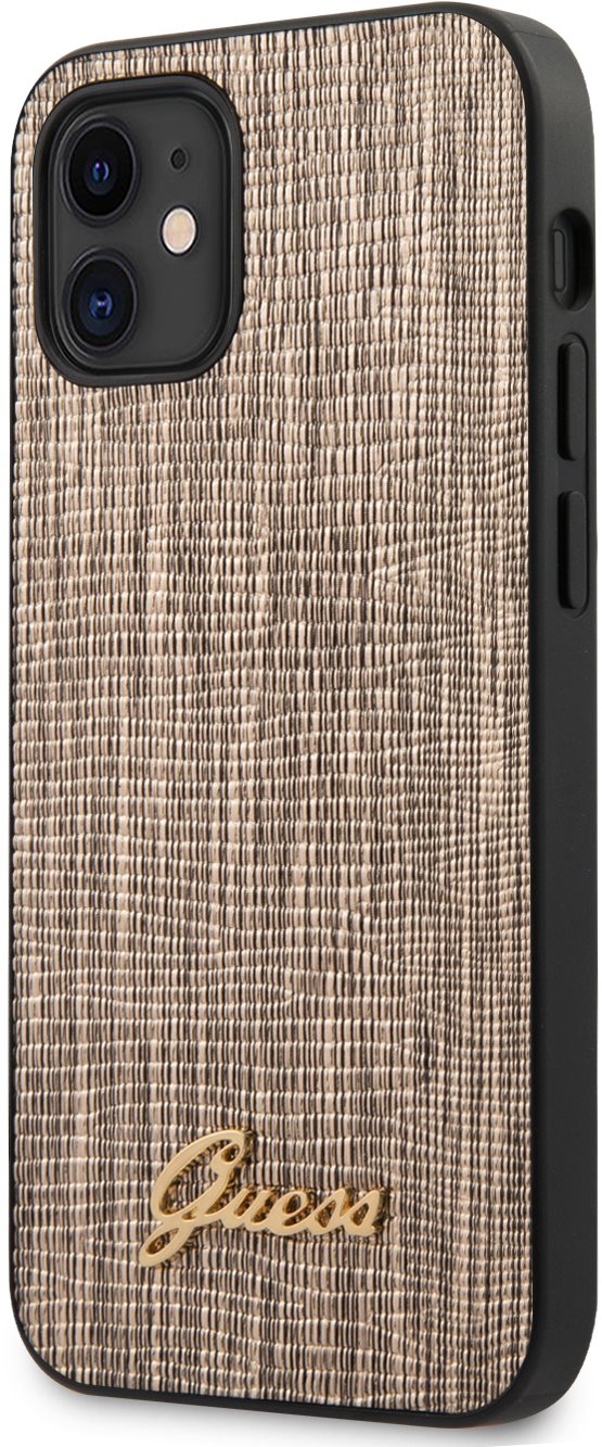 Guess Lizard for Apple iPhone 12 Mini Gold Coque de téléphone...