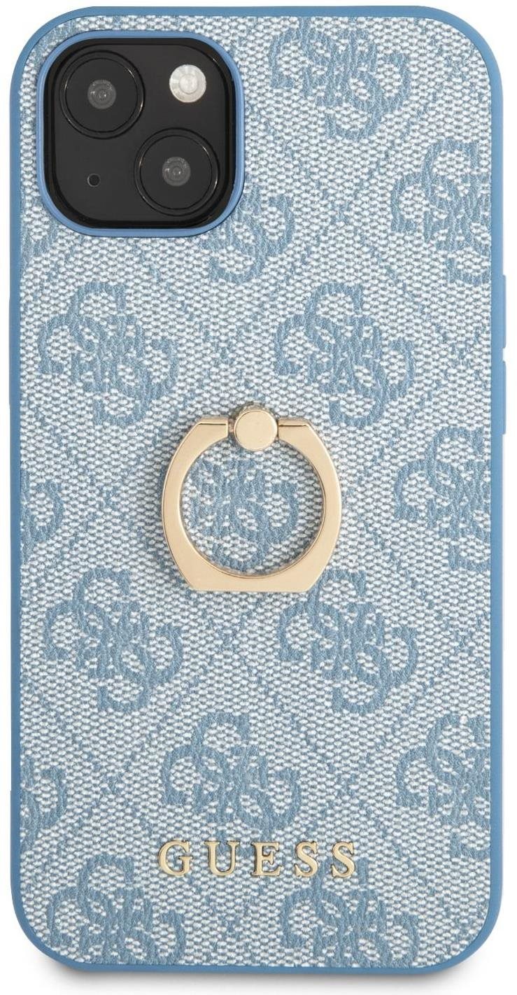 Guess PU 4G Ring Coque Arriere pour Apple iPhone 13 Bleu Coque de...