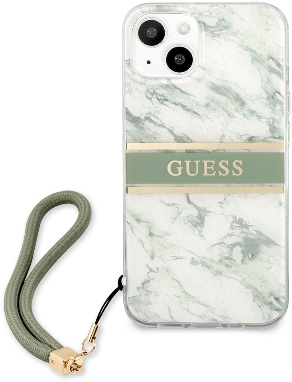 Guess TPU Marble Stripe Back Cover for Apple iPhone 13 Green Phone...