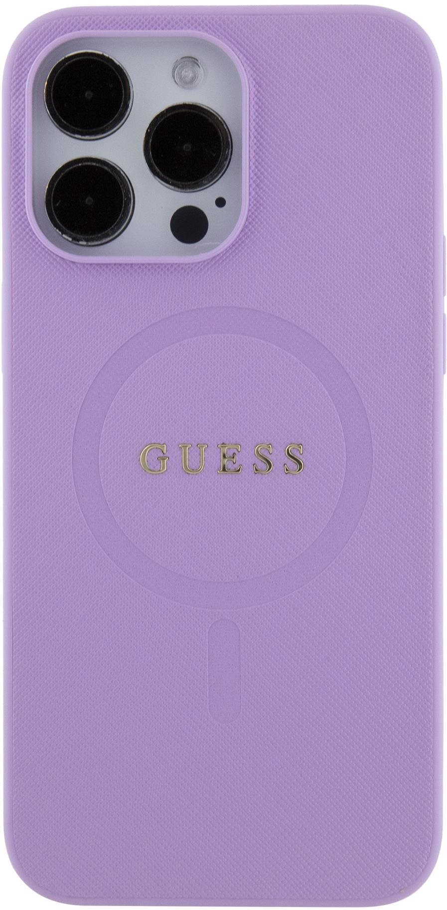Guess PU Saffiano iPhone 15 Pro Max MagSafe lila tok Telefon tok