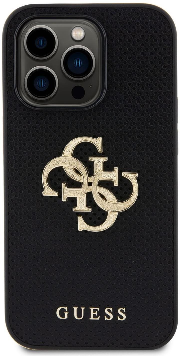 Guess PU Perforated 4G Glitter Metal Logo Back Cover für iPhone 14...