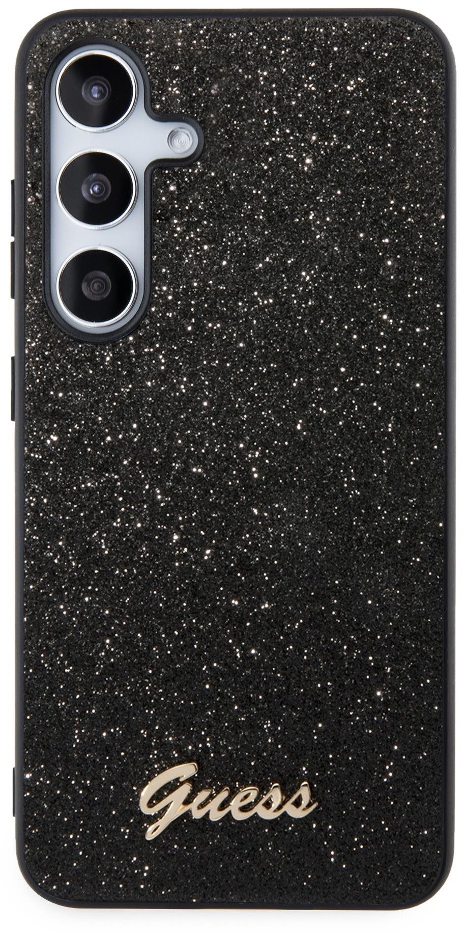 Guess Glitter Flakes Metal Logo Samsung Galaxy S24 fekete PC/TPU...