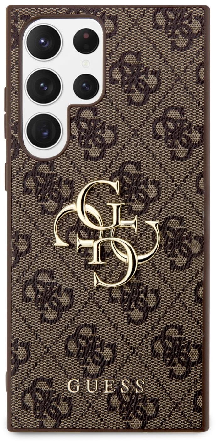Guess 4G Metal Logo Samsung Galaxy S24 Ultra barna PU tok Telefon tok