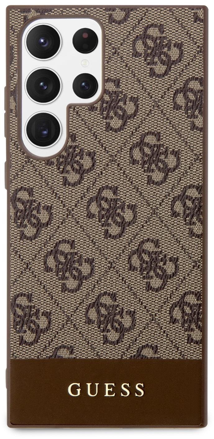Guess 4G Stripe Samsung Galaxy S24 Ultra barna PU tok Telefon tok