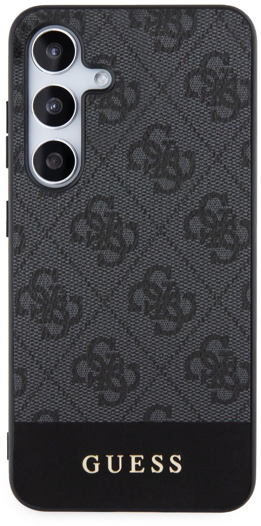Guess 4G Stripe Samsung Galaxy S24+ szürke PU tok Telefon tok
