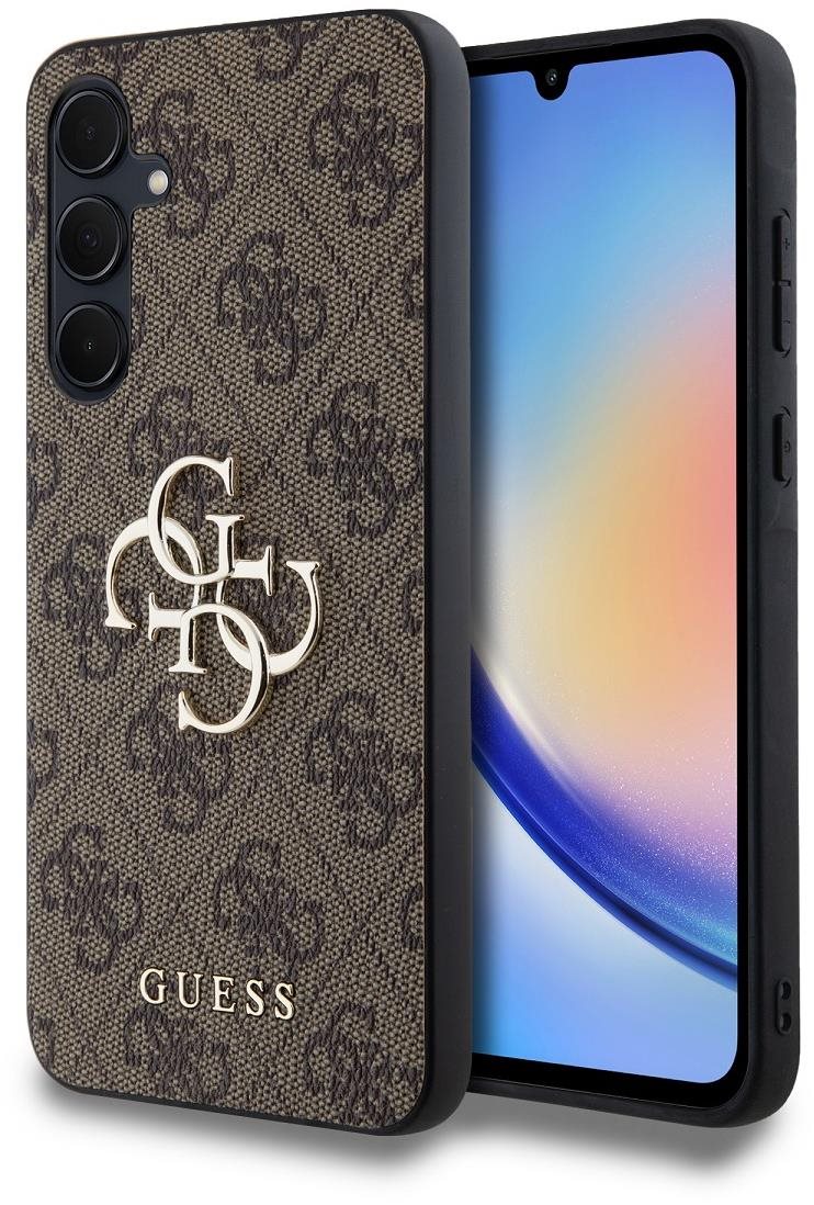 Guess 4G Metal Logo Samsung Galaxy A35 5G barna PU tok Telefon tok