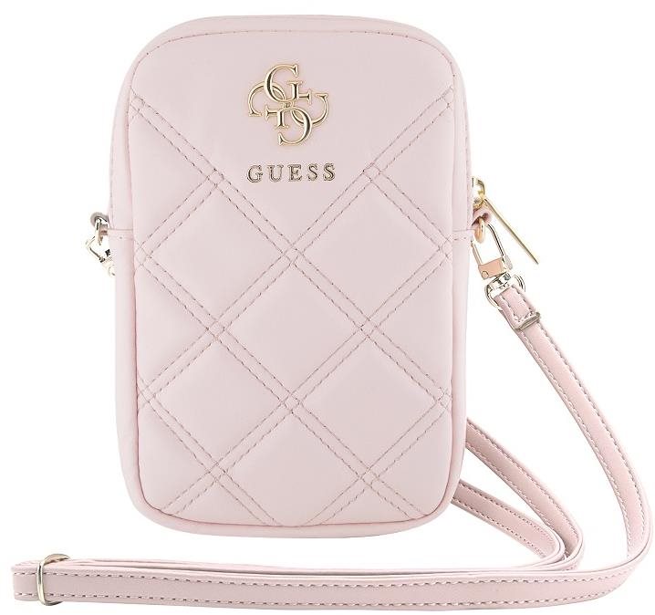 Guess PU Quilted 4G Metal Logo Handyhülle mit Reißverschluss Rosa...