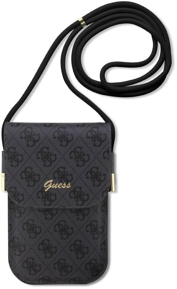Guess PU 4G Metal Logo Script Phone Bag Black Puzdro na mobil