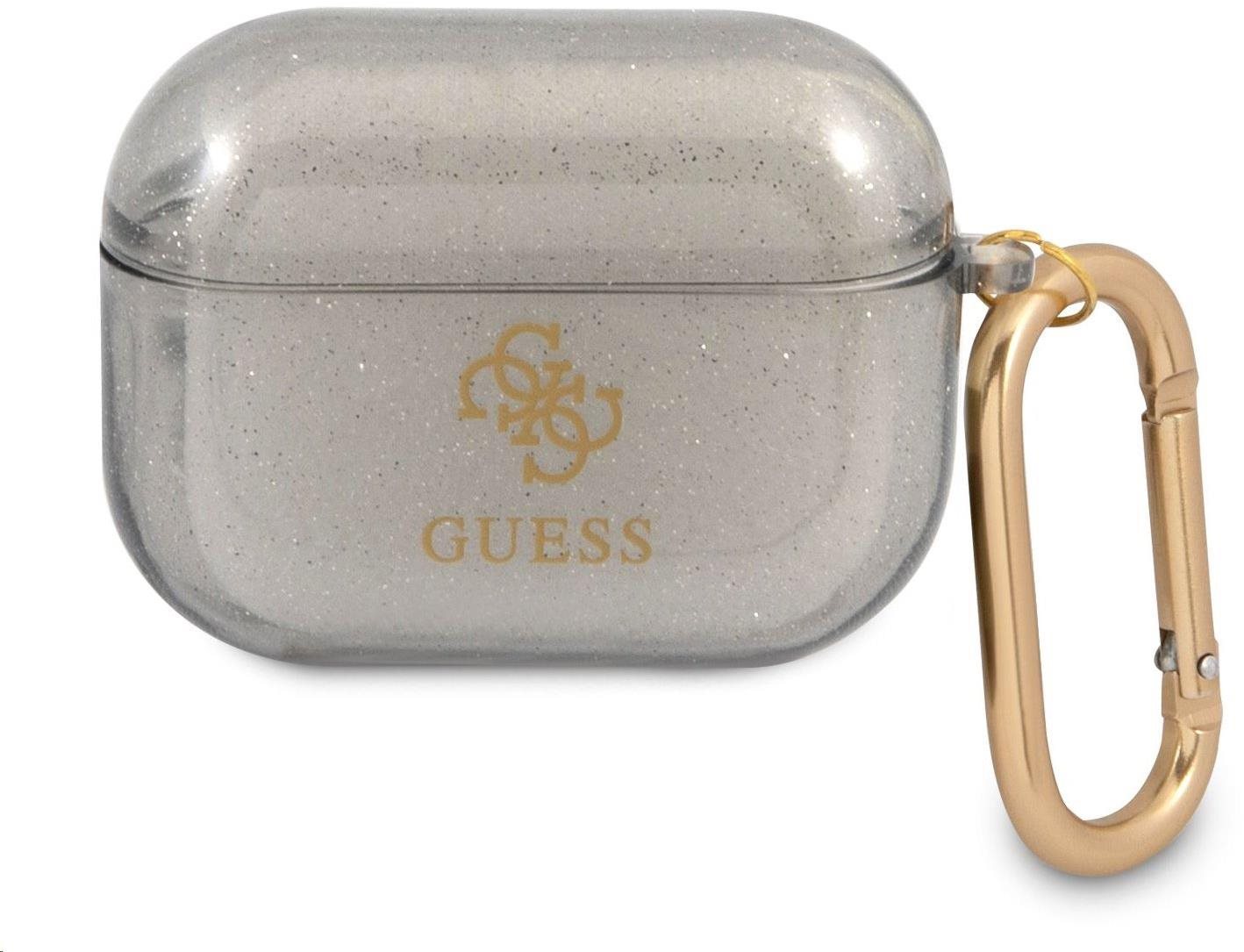 Guess 4G TPU Glitter Étui pour Apple Airpods Pro noir Étui écouteurs