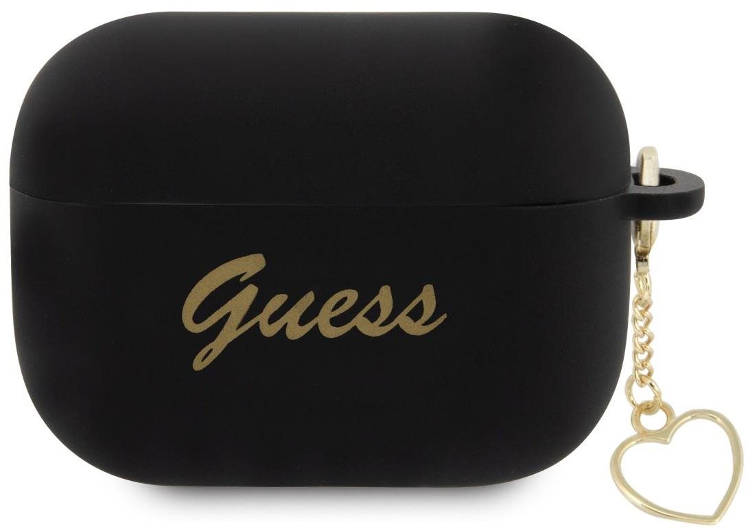 Guess 4G Charms Heart Silikónové Puzdro na Airpods Pro 2 Black...