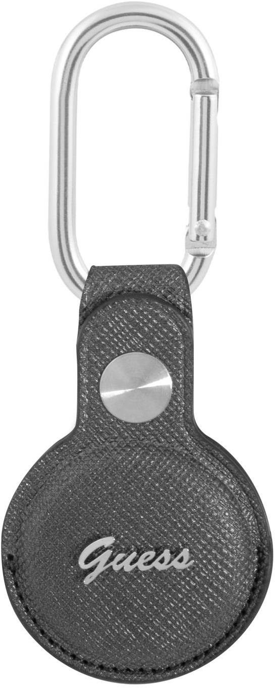 Guess PU Saffiano Script Dog Clip AirTag Étui Gris AirTag Apple