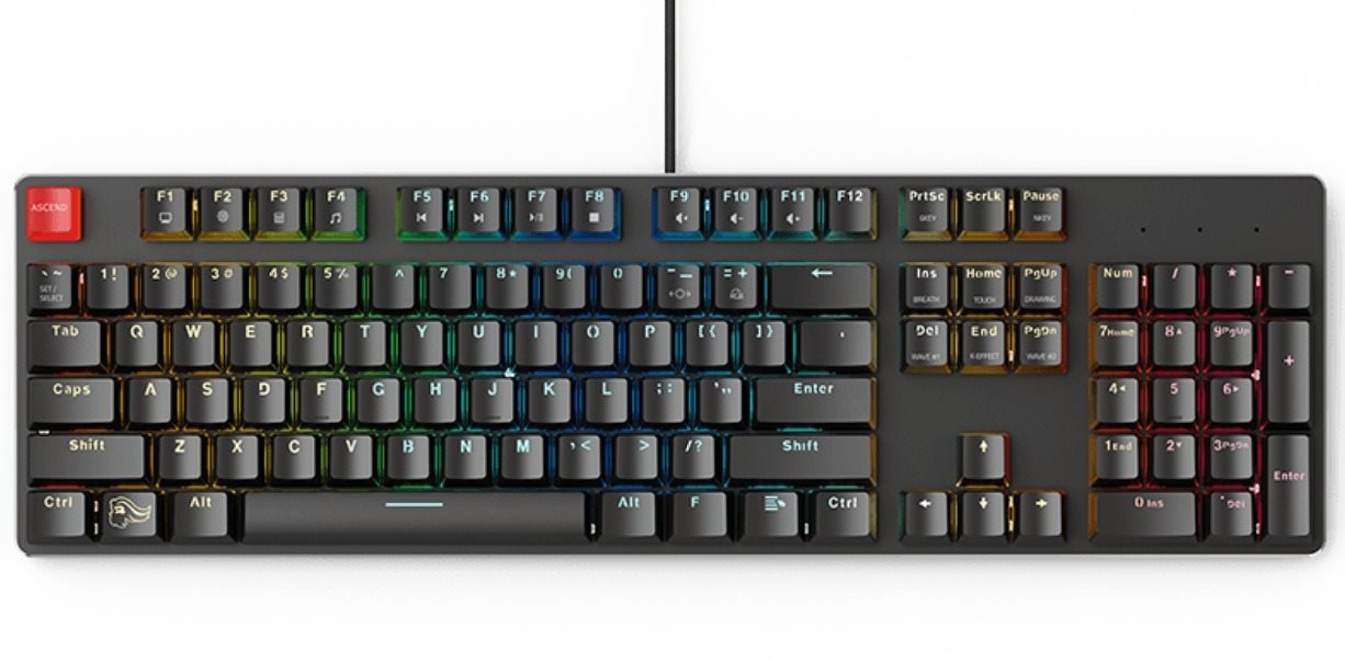 Glorious GMMK Full-Size – Gateron Brown, US, čierna Herná klávesnica