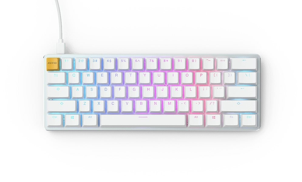 Glorious GMMK Compact White Ice Edition - Gateron-Brown, US, White...