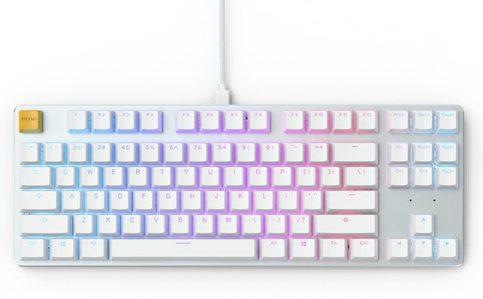 Glorious GMMK TKL White Ice Edition - Gateron-Brown, USA, weiß...