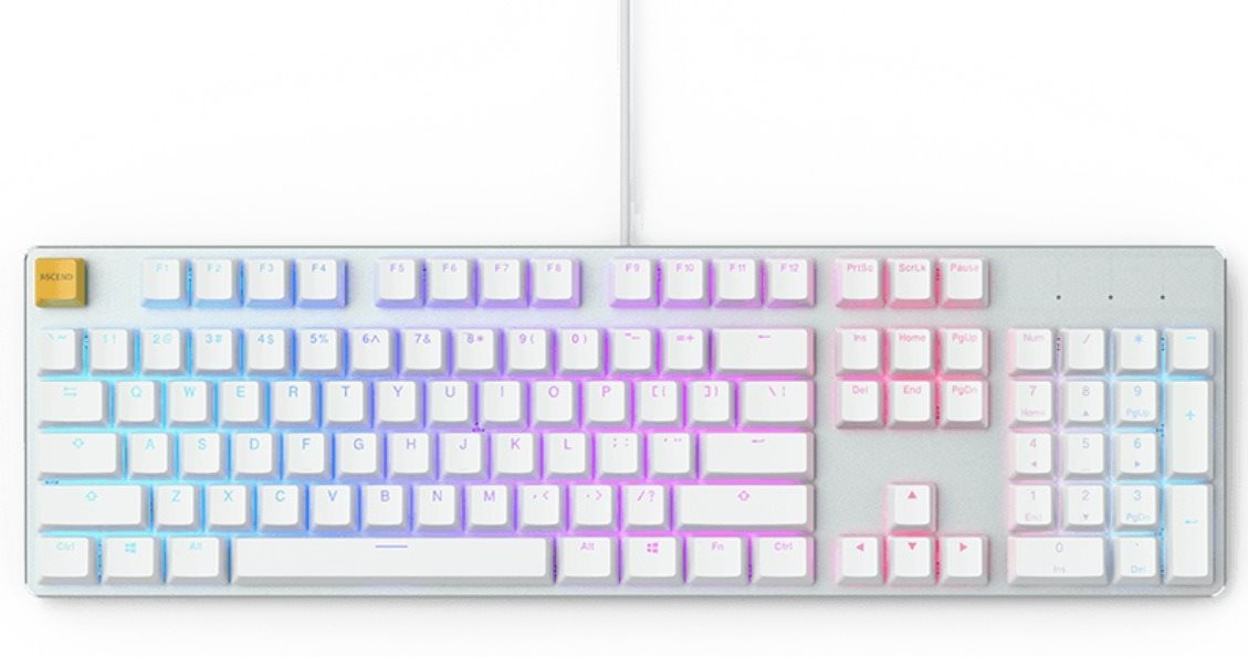 Glorious GMMK Full Ice White Ice Edition - Gateron-Braun, USA, weiß...