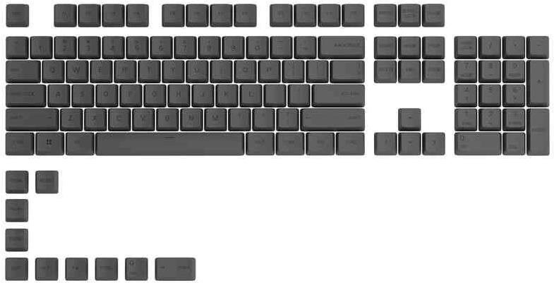 Glorious GPBT Keycaps - 114 PBT - ANSI - US-Layout - Black Ash...