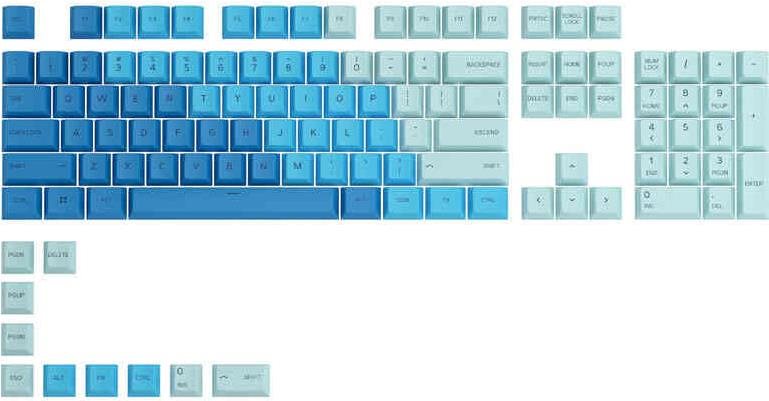 Glorious GPBT Keycaps – 114 PBT, ANSI, US-Layout, Caribbean Ocean...