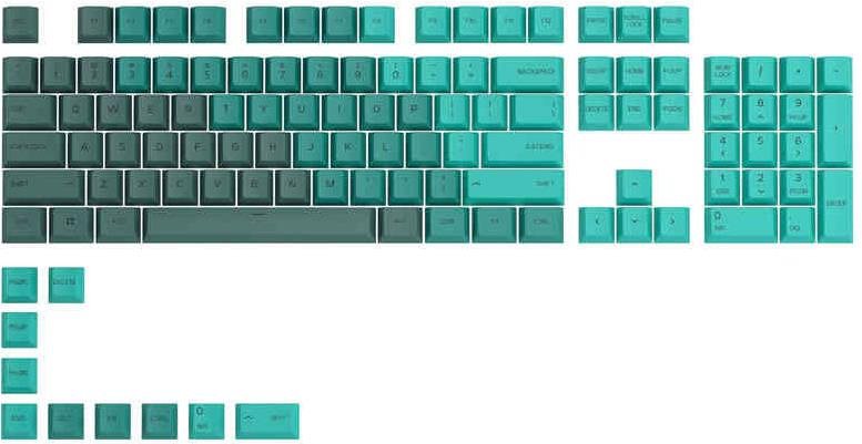 Glorious GPBT Keycaps - 114 PBT - ANSI - US-Layout - Rain Forest...