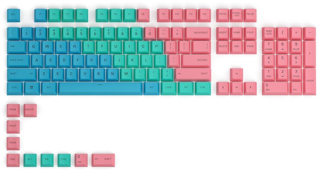 Glorious GPBT Keycaps - 114 PBT - ANSI - US-Layout - Pastel...