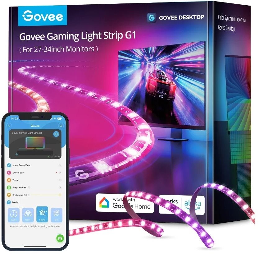 Govee Dreamview G1 Smart LED Monitor Hintergrundbeleuchtung 27-34...