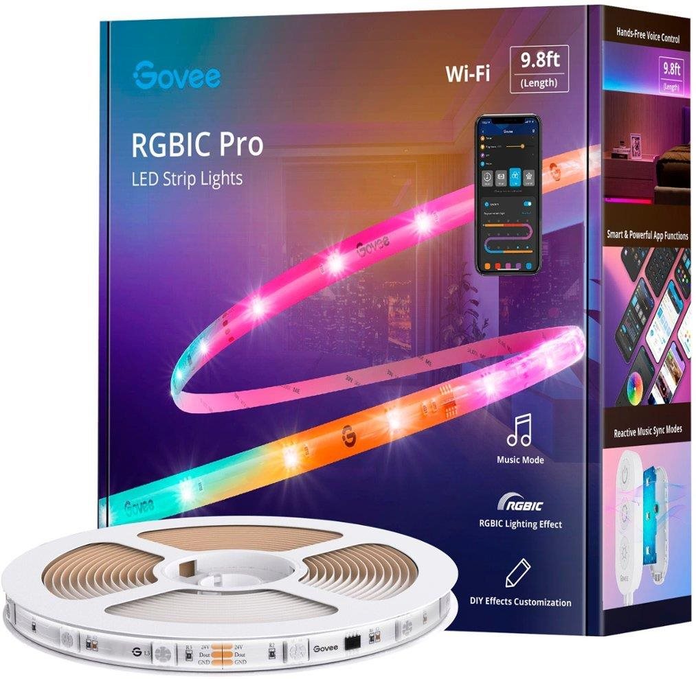 Govee WiFi RGBIC Smart PRO LED 3 m, extra odolný LED pásik