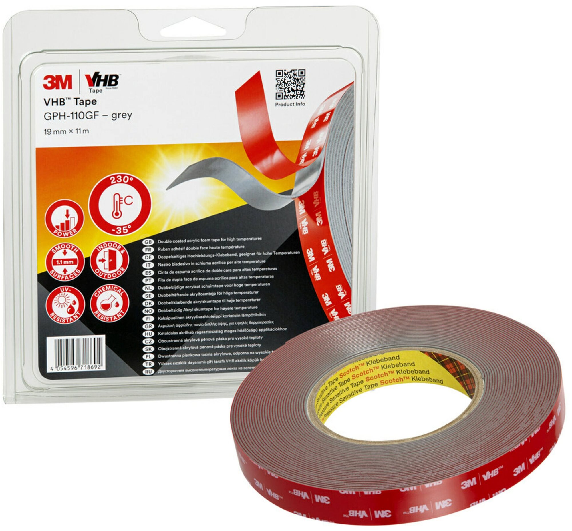 3M™ VHB™ obojstranne silne lepiaca páska GPH-110GF 19 mm × 11 m...