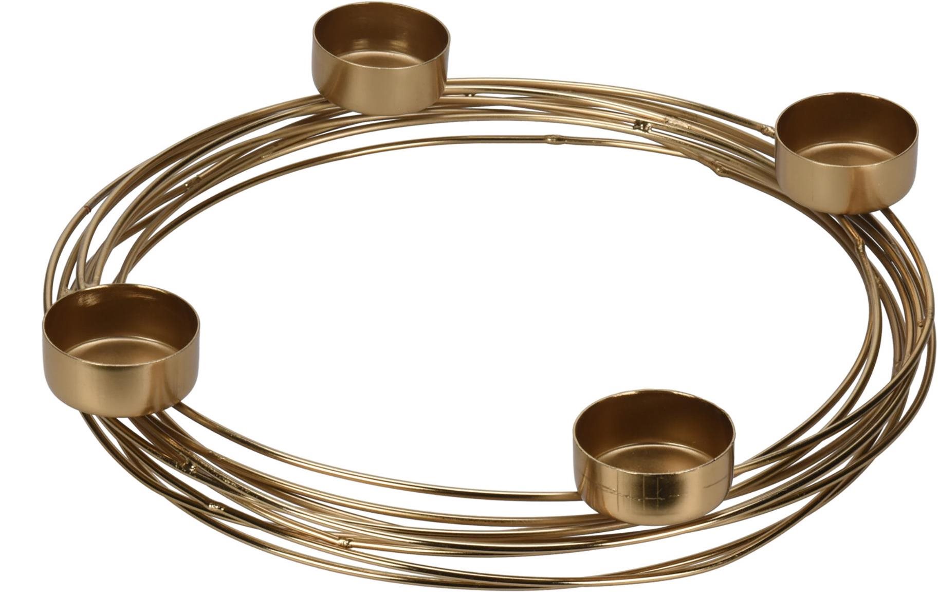 H&L Ring Svietnik na čajové sviečky 26 cm zlatý Svietnik