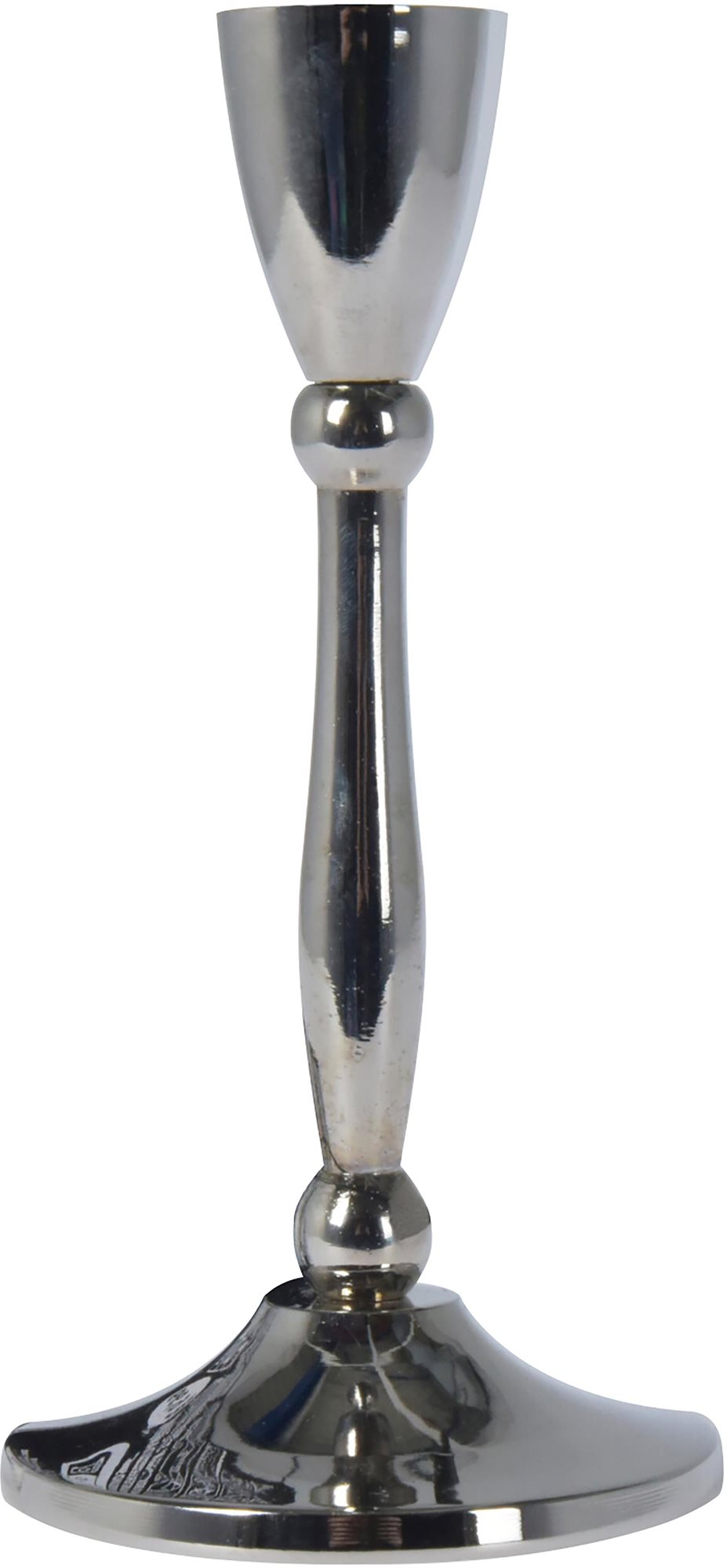 H&L Silver Kovový svietnik 8 × 17 cm strieborný Svietnik