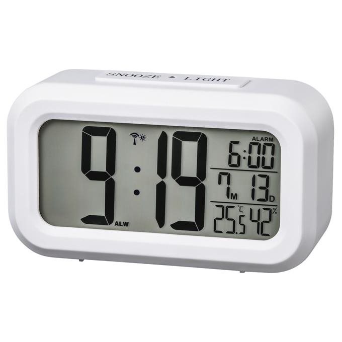 HAMA RC 660, digitálny budík, riadený rádiovým signálom, biely Budík