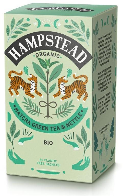 Hampstead Tea BIO Zelený čaj Matcha a žihľava 20 ks Čaj