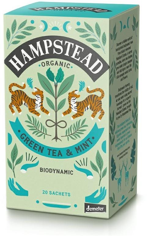Hampstead Tea BIO Zelený čaj s mätou a sladkým drievkom 20 ks Čaj