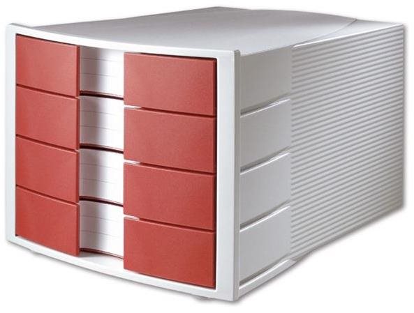 HAN 4 zásuvky, červený Zásuvkový box