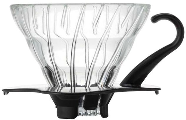 Hario Dripper V60-01, skleněný, černý Překapávač